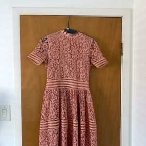 Baltic Born Lace Midi Dress - Dusty Rose, Small